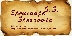 Stanivoje Staorović vizit kartica